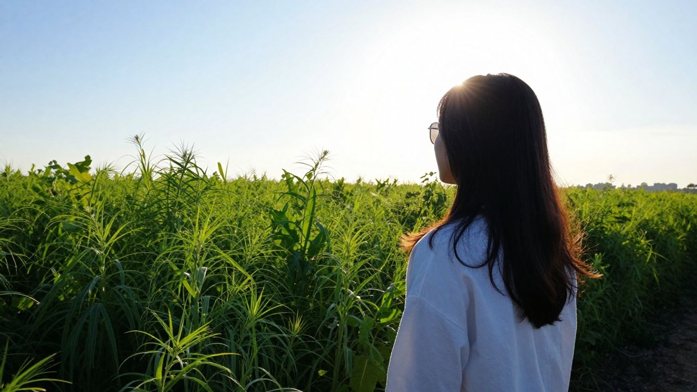 Person looking towards a bright future with financial growth.