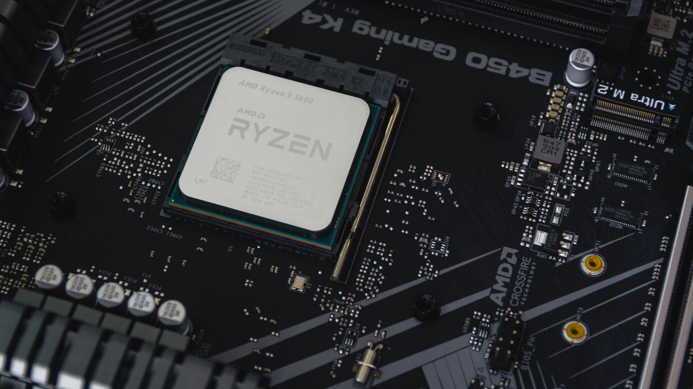 a close up of the cpu board of a computer