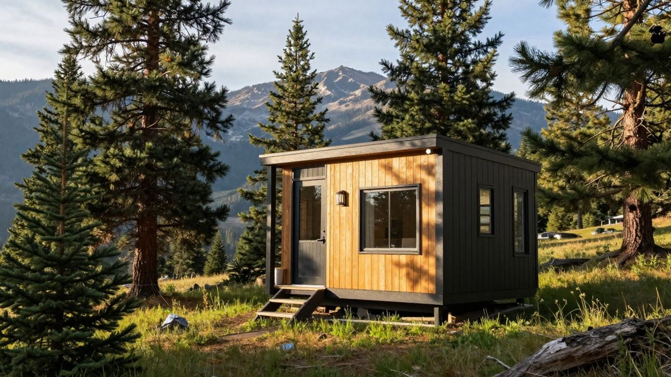 Colorado tiny house in a mountain setting.