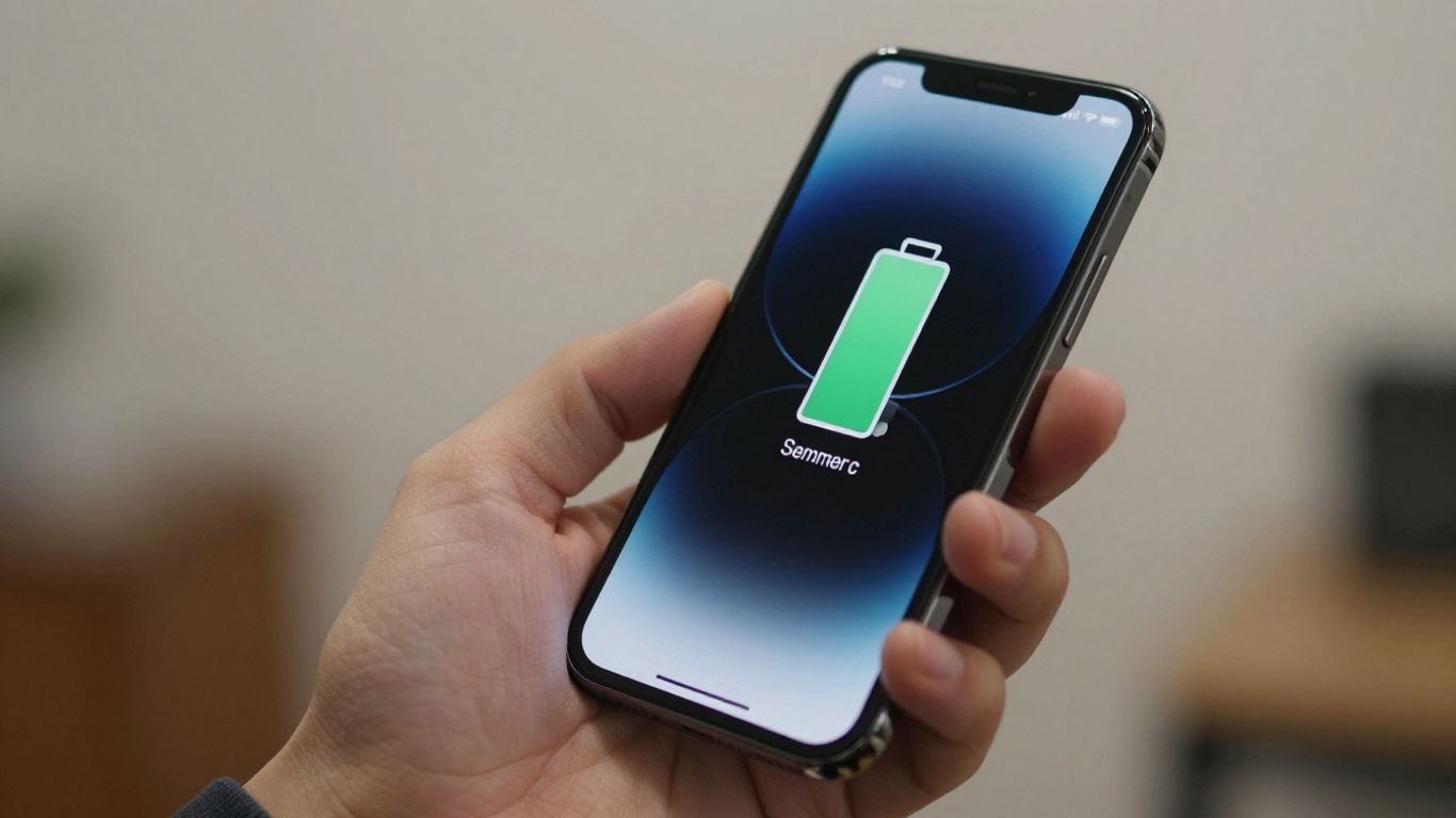 Brugt iPhone med batteritilstand på skærmen