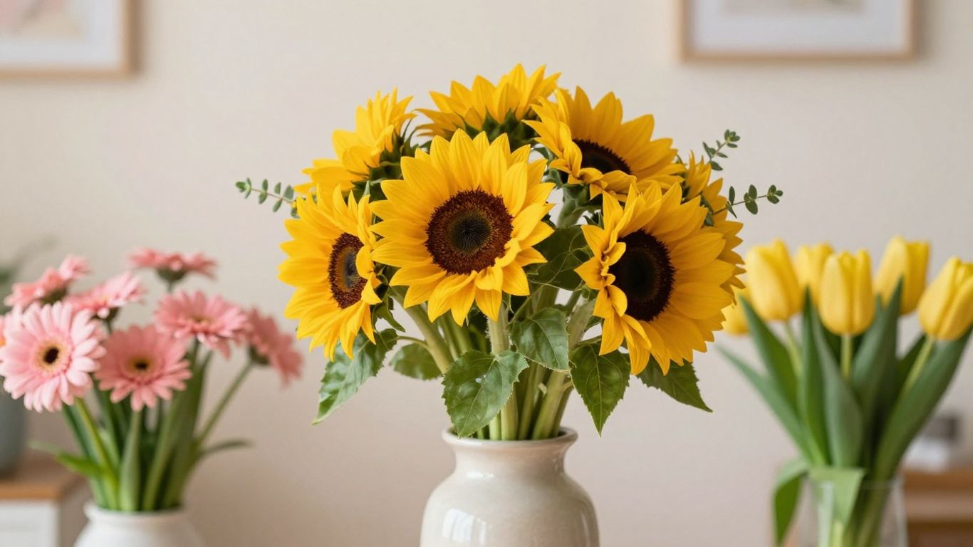 Colorful seasonal bouquet arranged for celebration