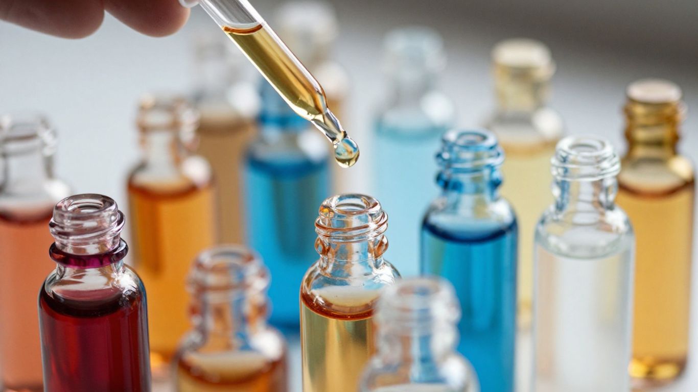 Bottles of liquid SARMs with droppers.