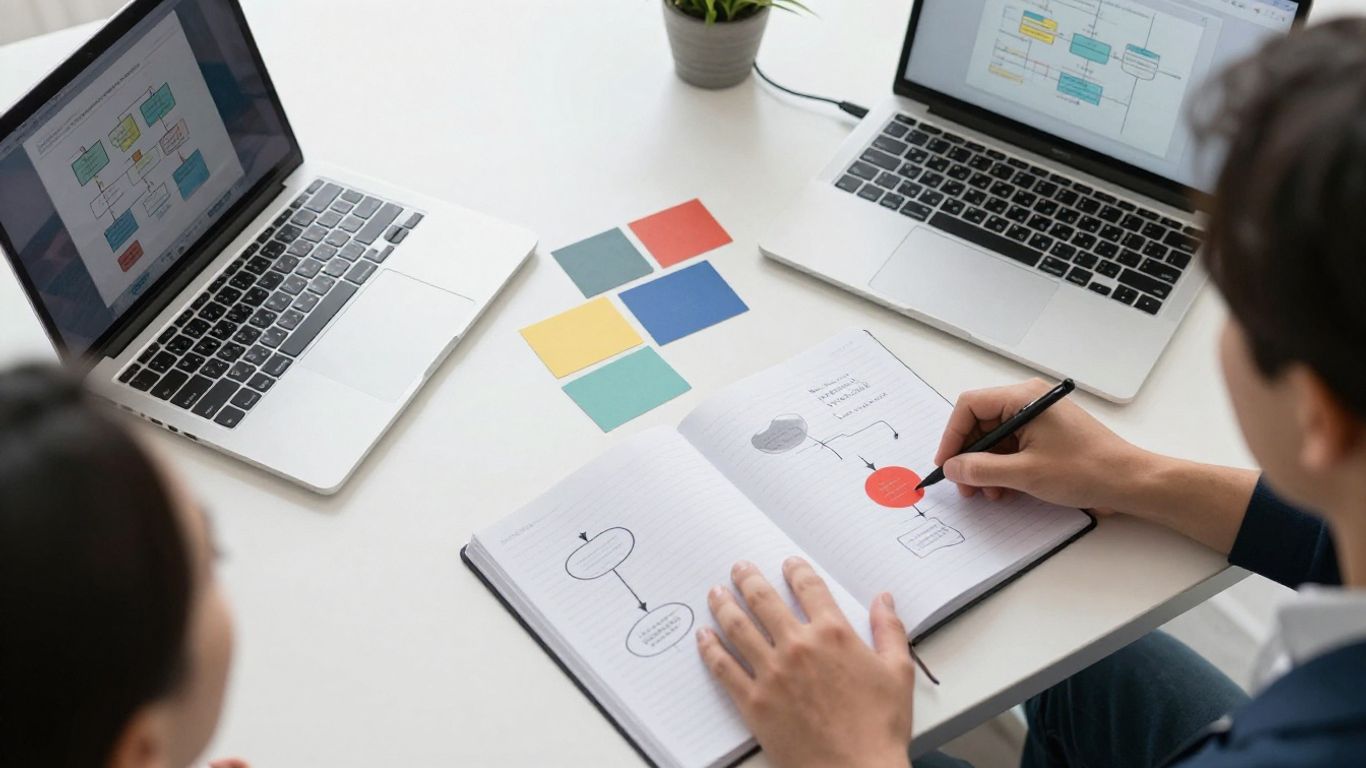 Schéma d’un workflow IA professionnel avec plusieurs étapes