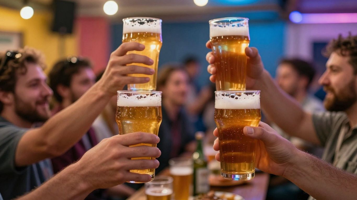 People enjoying craft beer at a festival