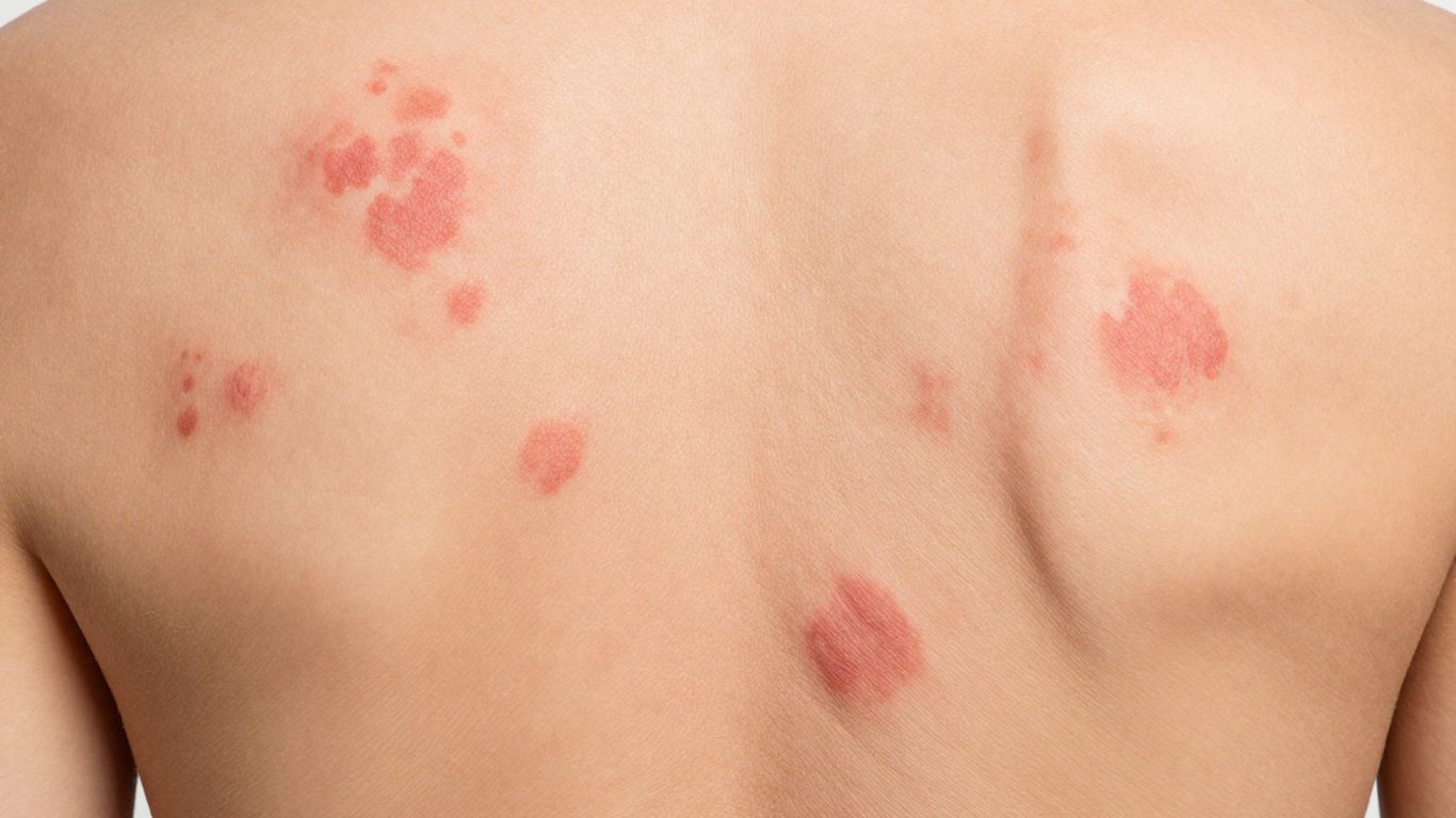 Skin with red, itchy welts