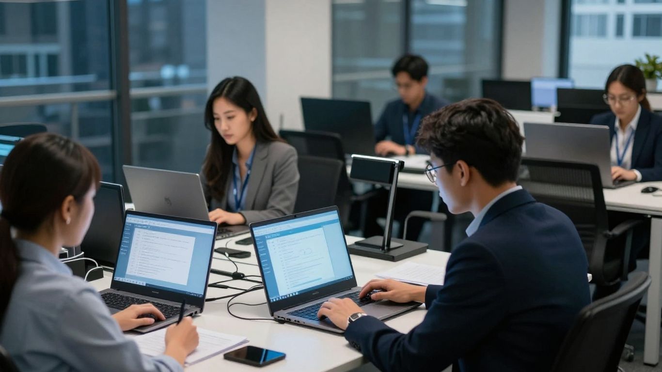 Brisbane office team reviewing cybersecurity controls