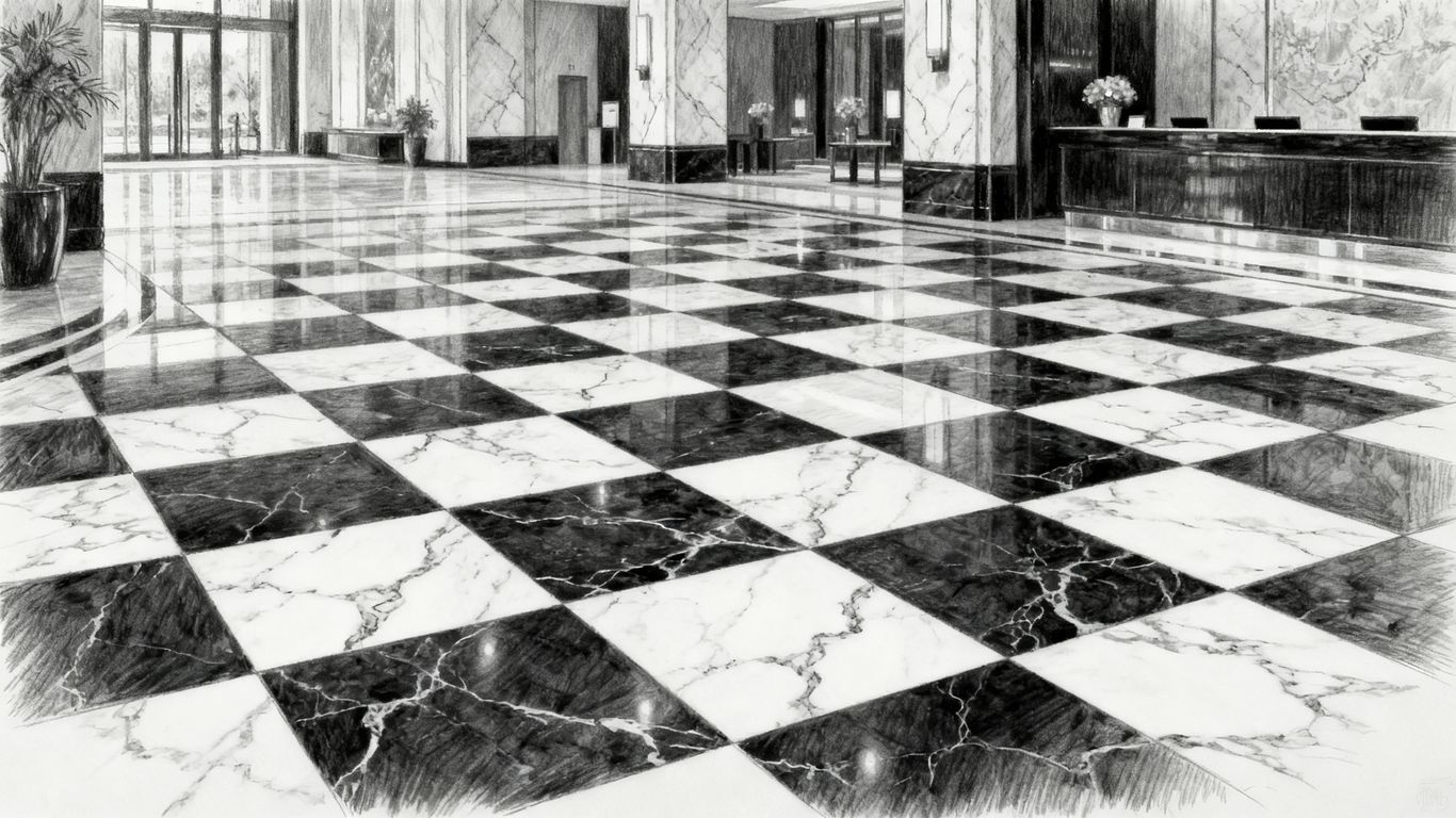 A beautifully pattered marble floor