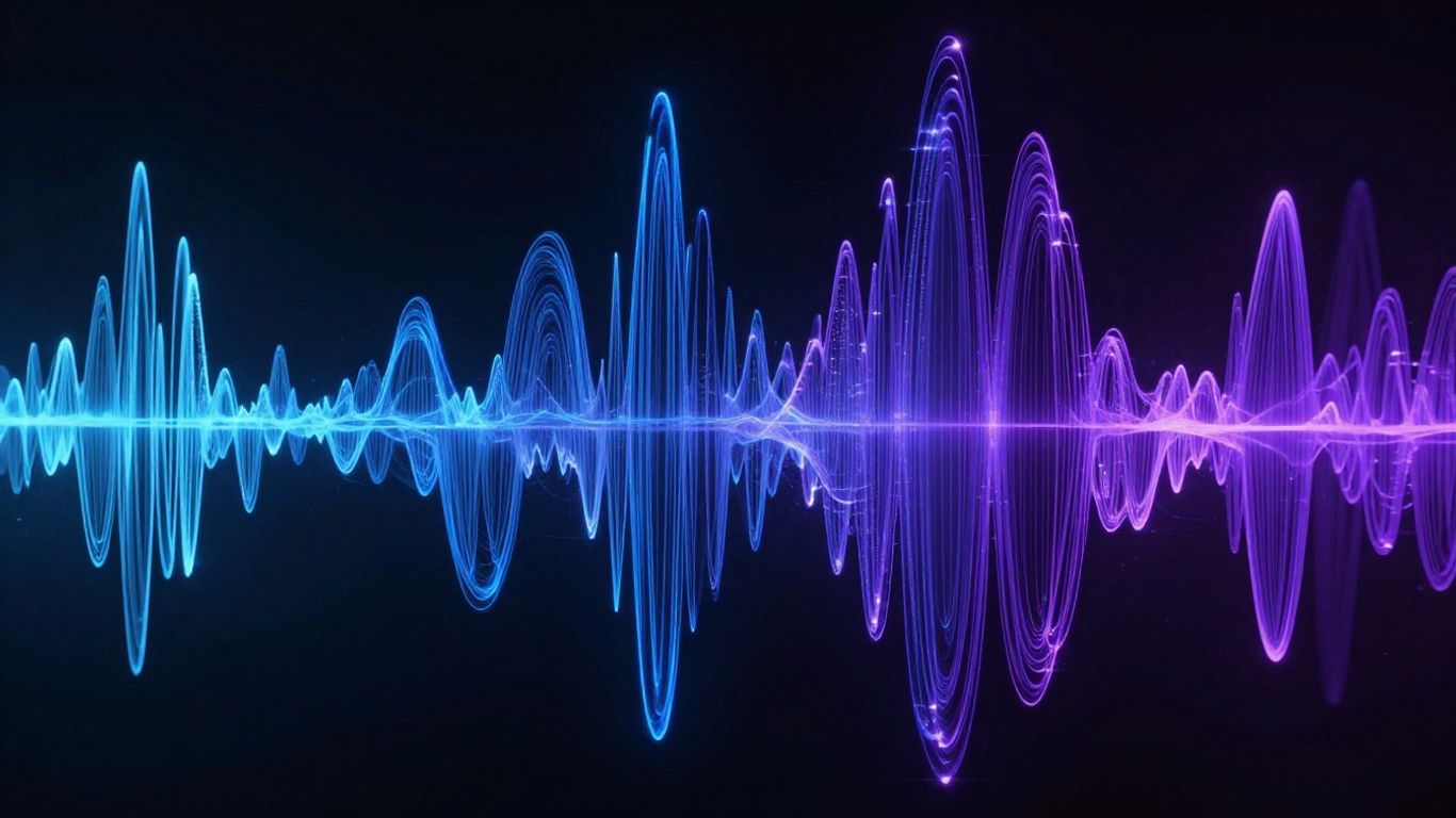 An abstract visual representation of sound waves moving gracefully