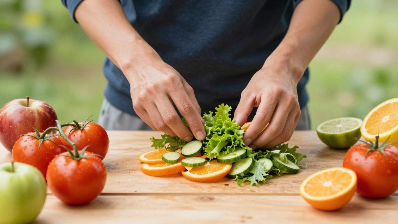 Person living a healthy lifestyle, lowering A1C.