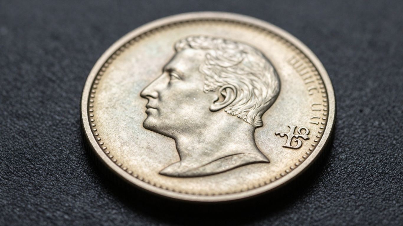 Close-up of a detailed, lustrous rare coin.