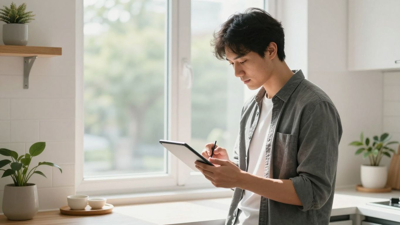Person monitoring personal wellness