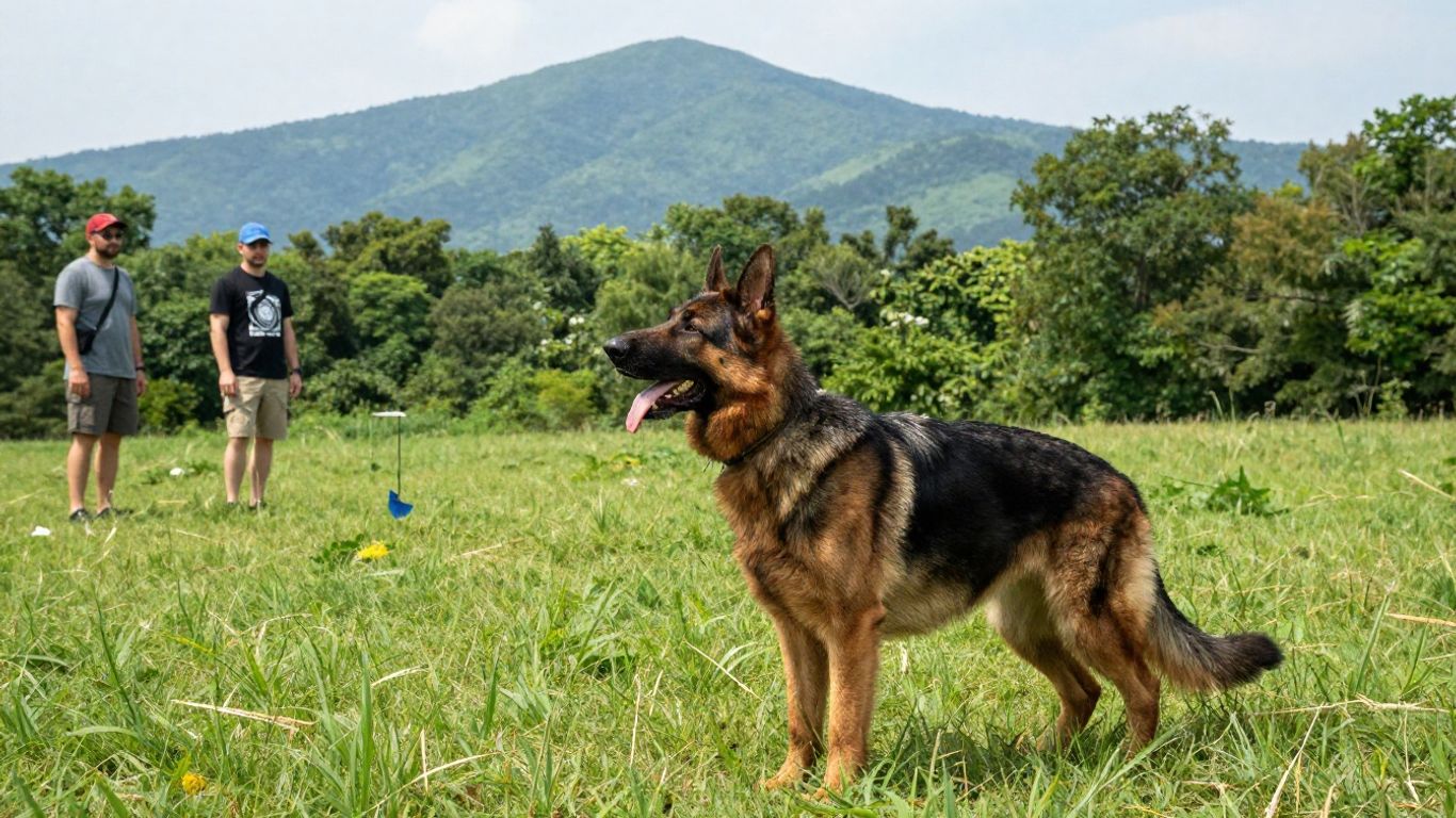 Professional working dog in training