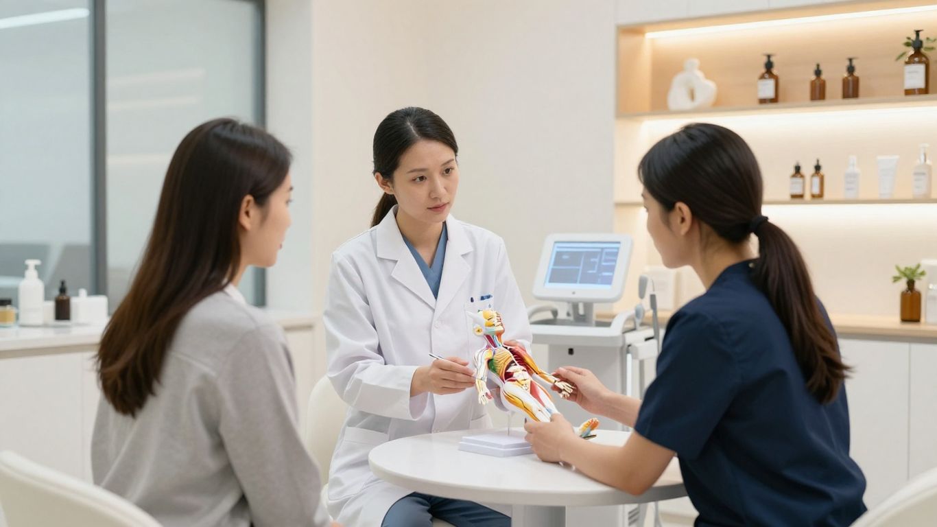 Expert consultation in UK medical aesthetics clinic.