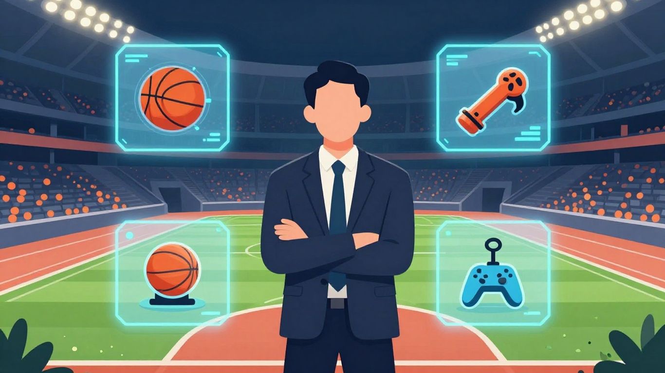 Esports and traditional sports manager illustration