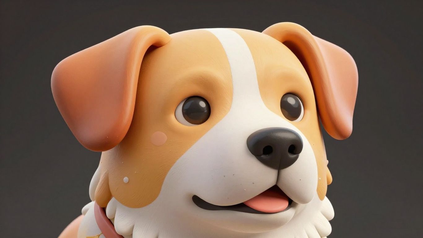 3D rendered dog portrait from AI app