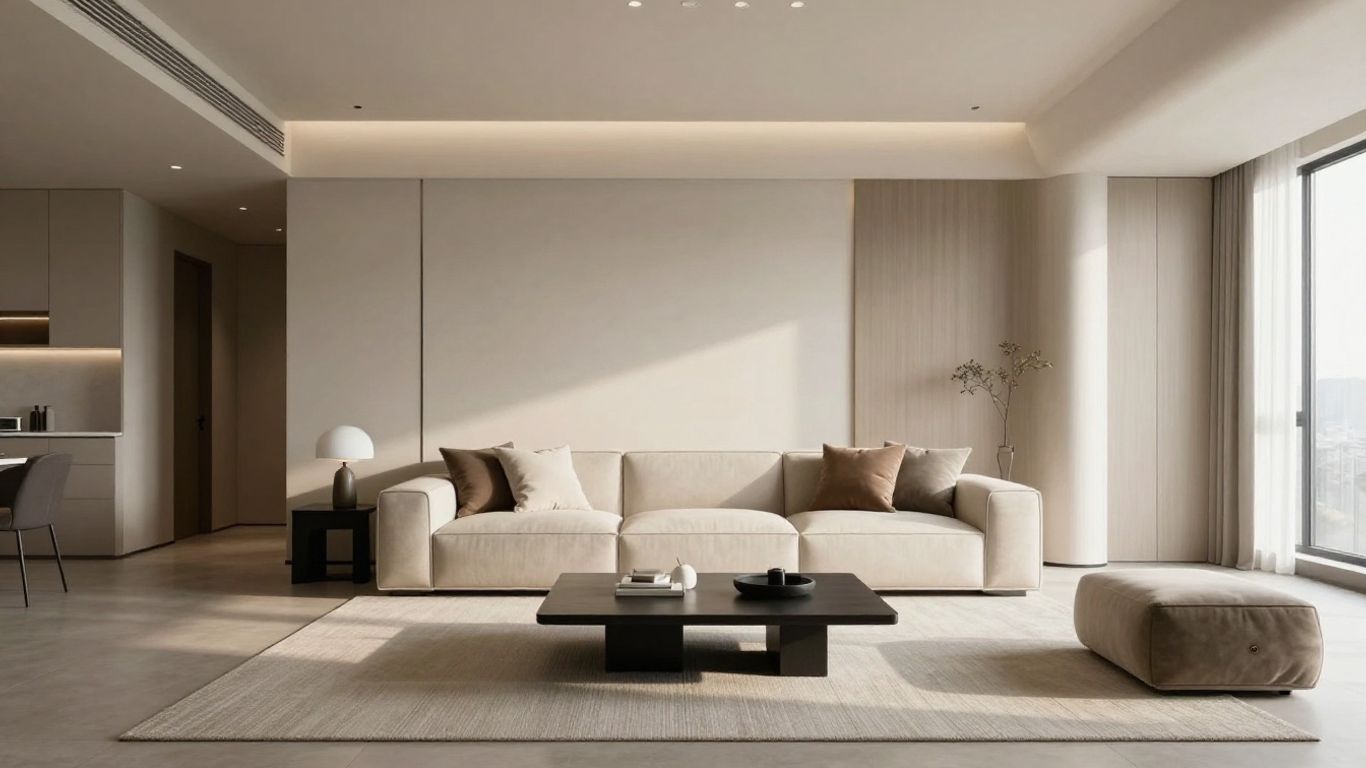 A minimalist interior house sale visualization