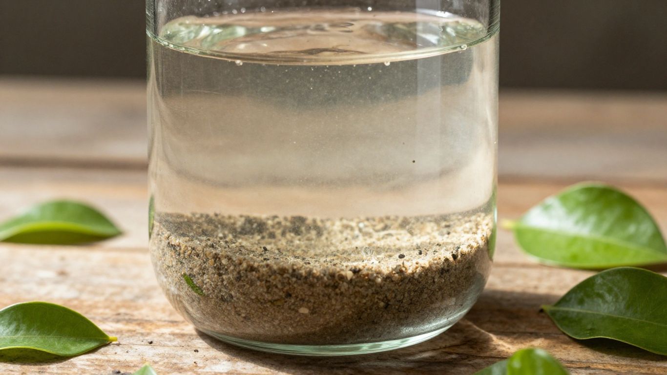 Natural water filtration using sand and charcoal in a jar.