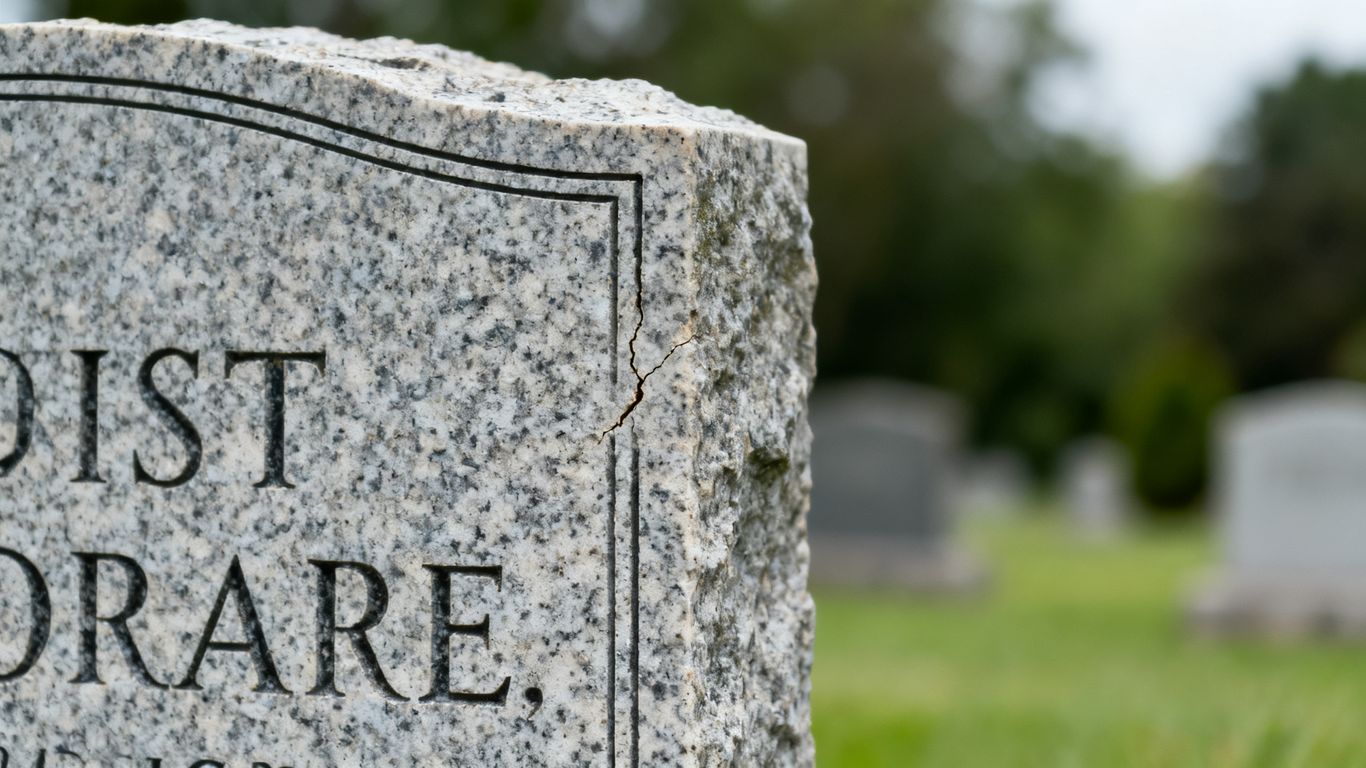Close view of engraved granite memorial details