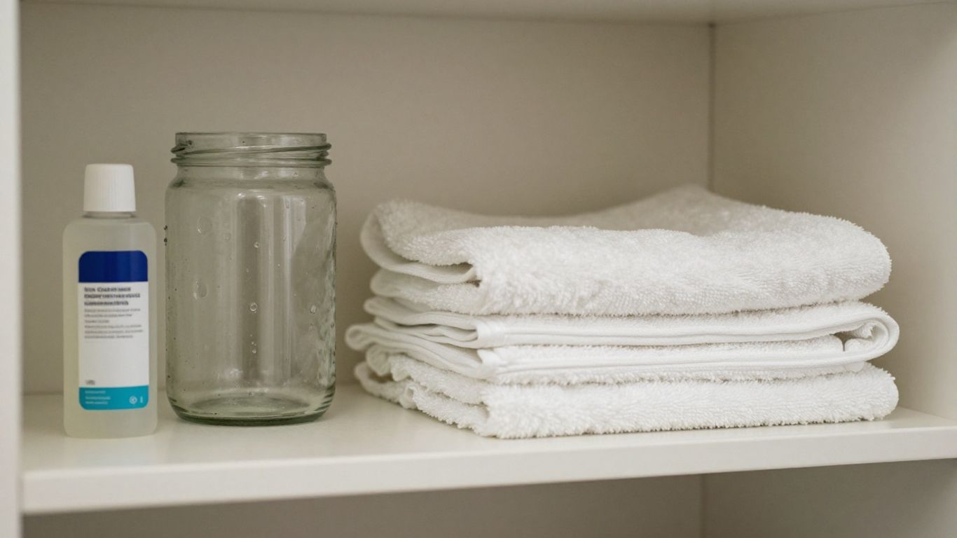 Clean bathroom shelf with sealed lubricant container