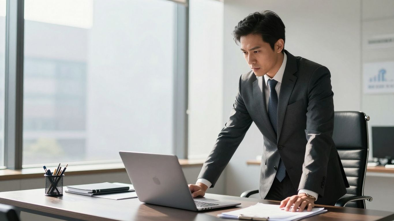 CEO planning efficiently in a modern office.