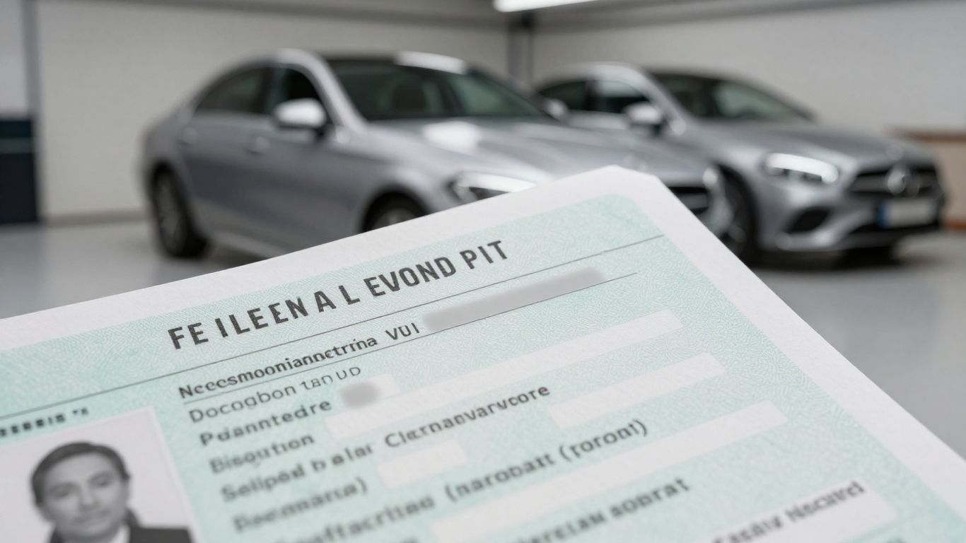 Mercedes VIN auf Fahrzeugpapieren und Karosserie