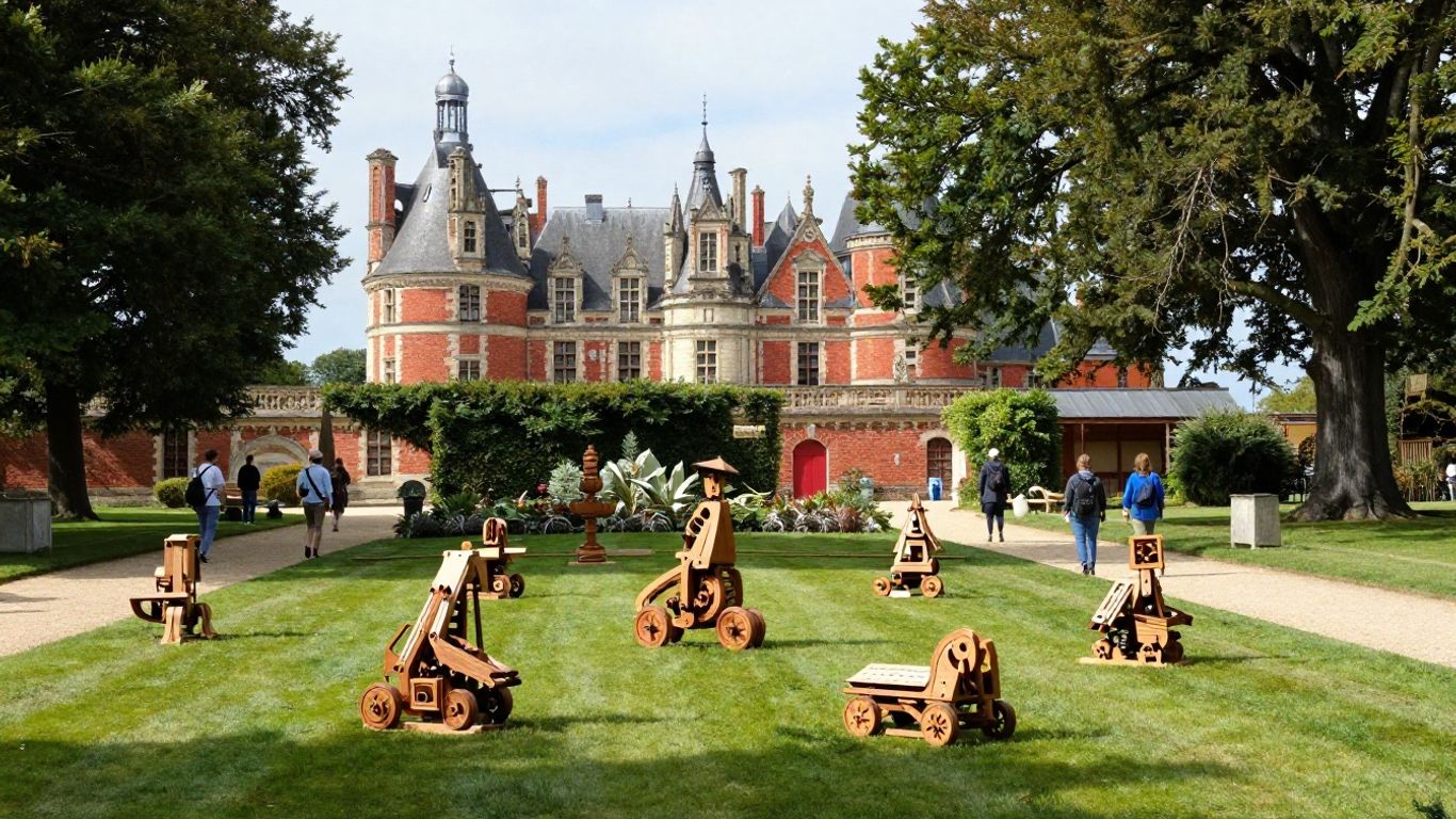 Leonardo da Vinci models in the Clos Lucé gardens