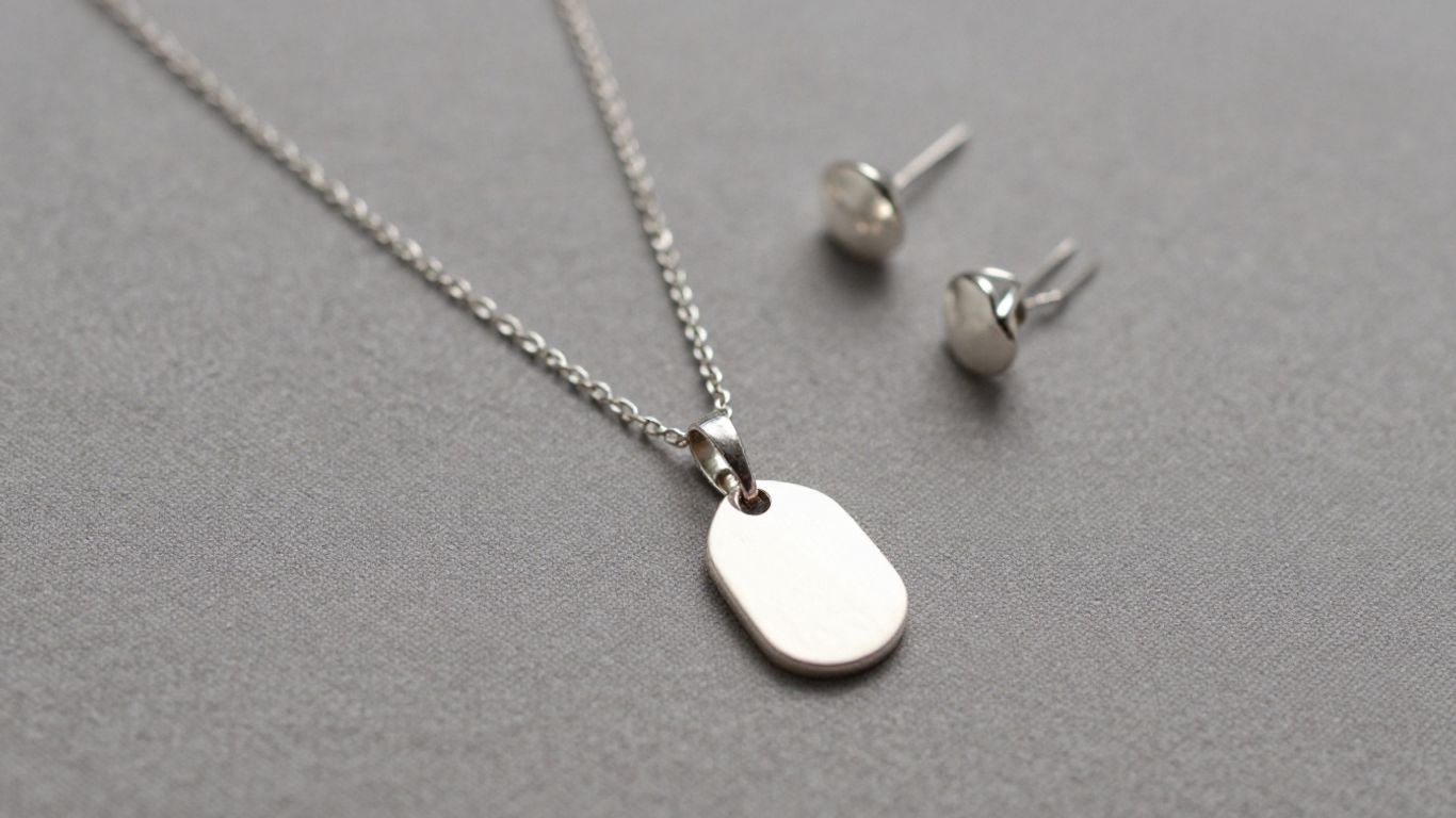 Elegant office wear jewellery: silver necklace and stud earrings.