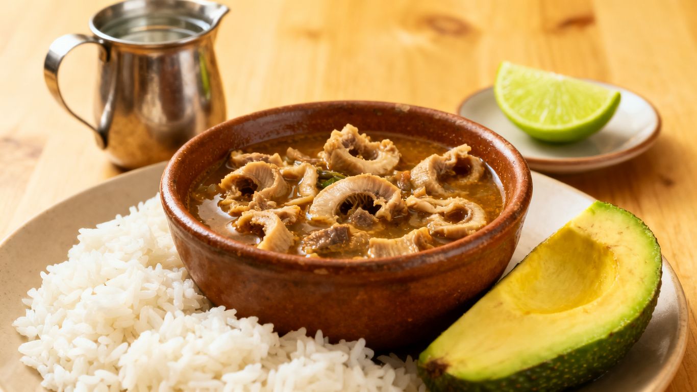 Authentic tripe stew serving