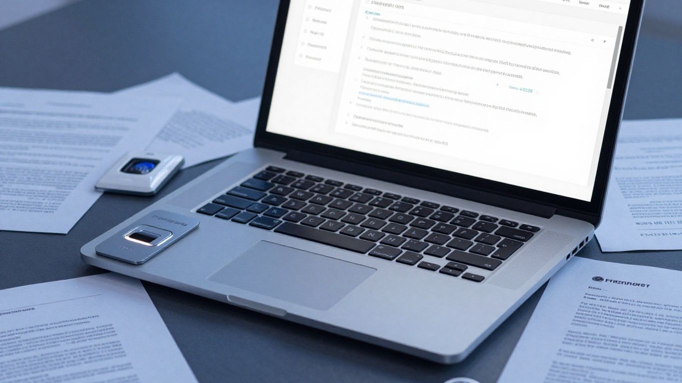 Secure financial document processing on a laptop
