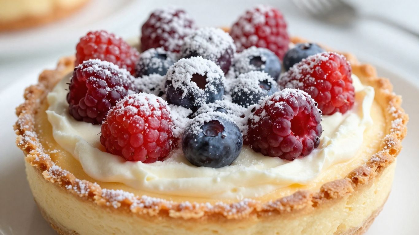 Gluten-free dairy-free cheesecake with fresh berries