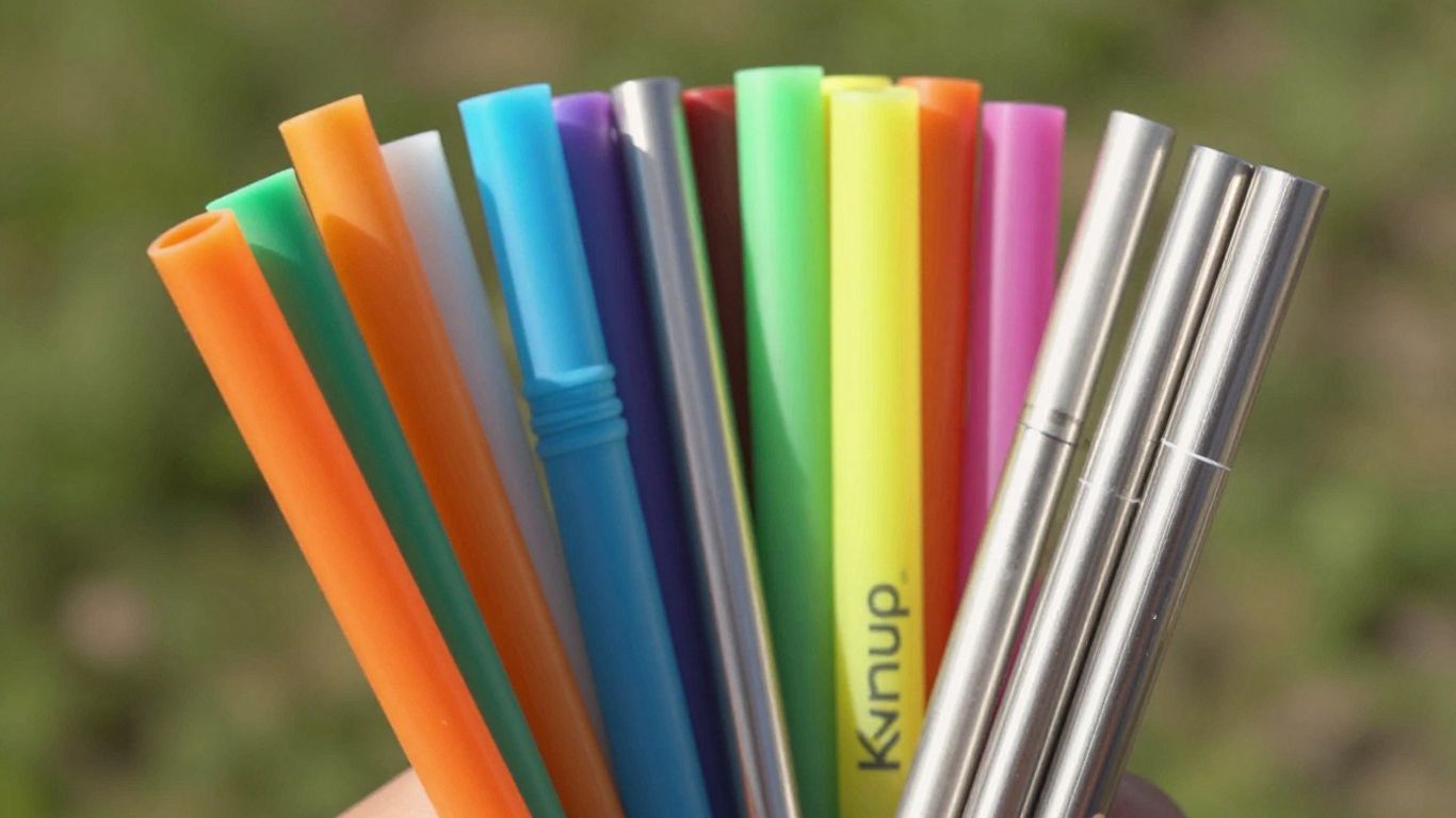 Kynup reusable straws in assorted colors and materials.