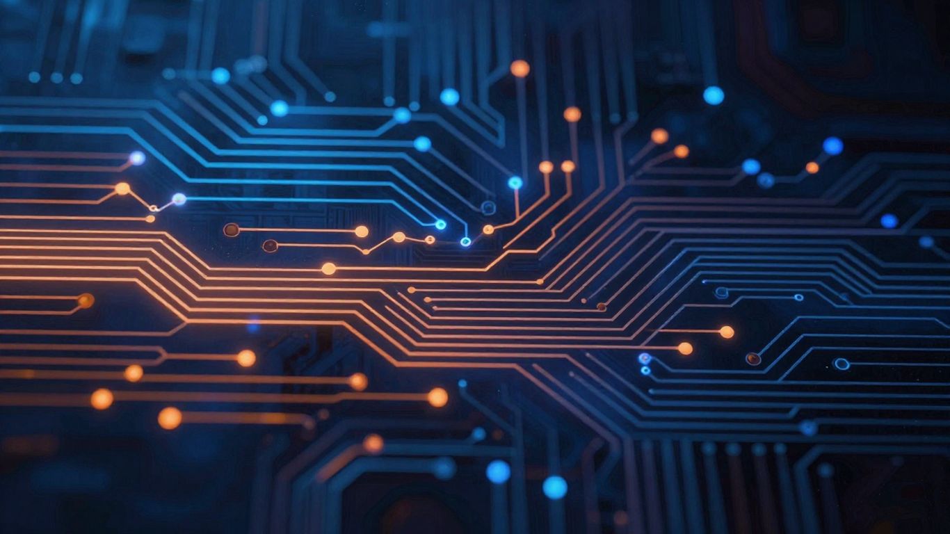 Abstract visualization of evolving technology and interconnectedness.