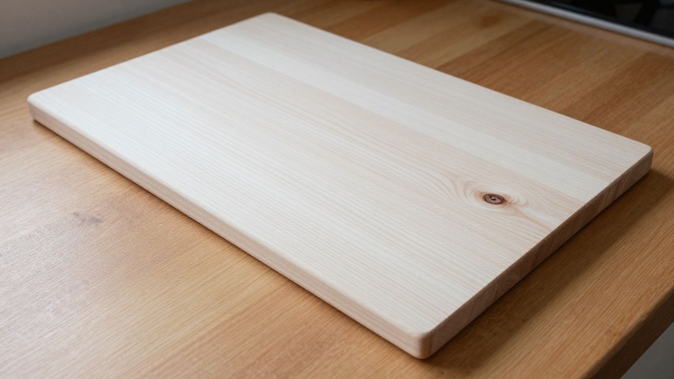 Hands inspecting pale maple lumber for small defects