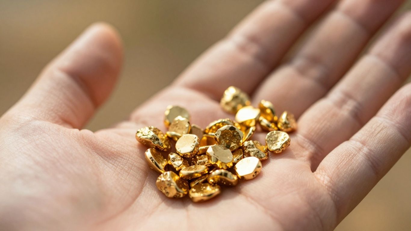 Main d'or vendant de l'or