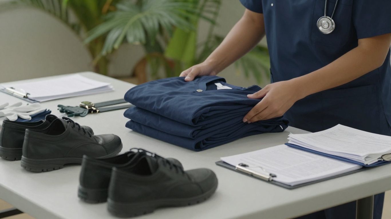 CNA student organizing uniform and training supplies