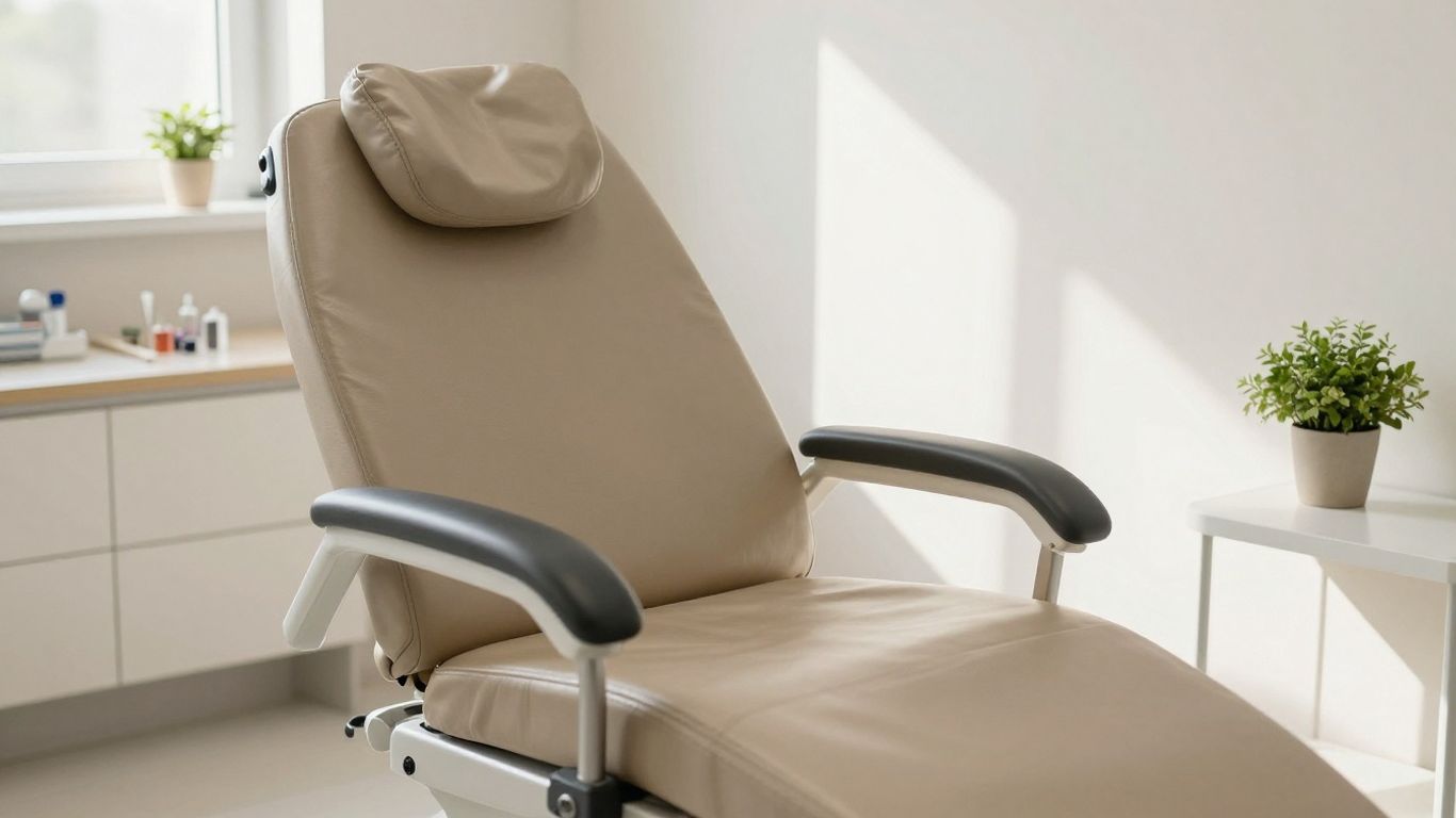 Consultório ginecológico acolhedor e iluminado