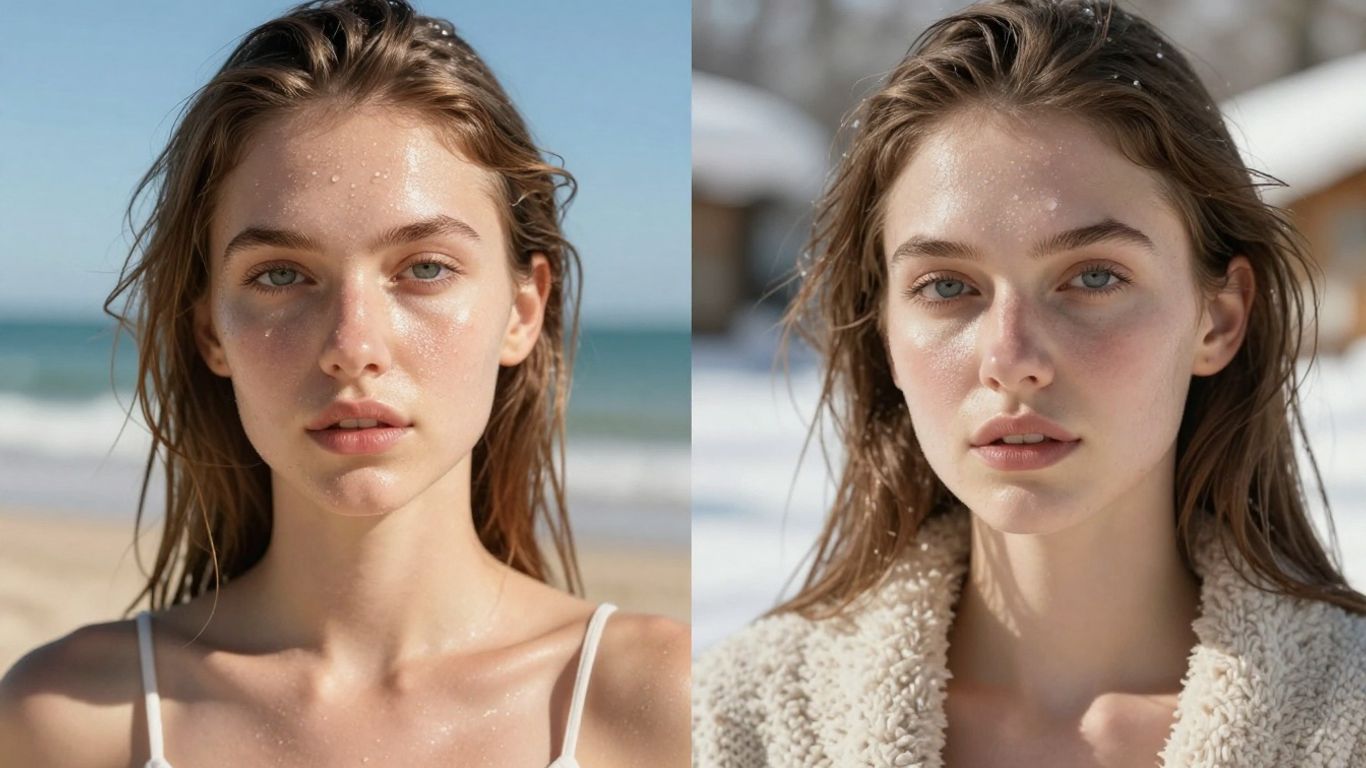 Seasonal skincare comparison: summer vs. winter skin.