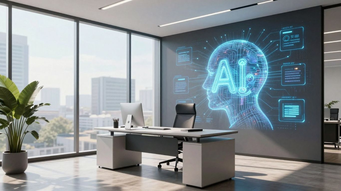 AI integrated into a modern business office.