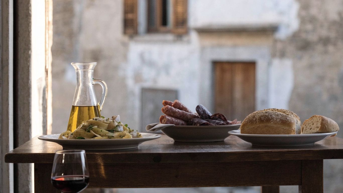 A leisurely table with Marche regional dishes