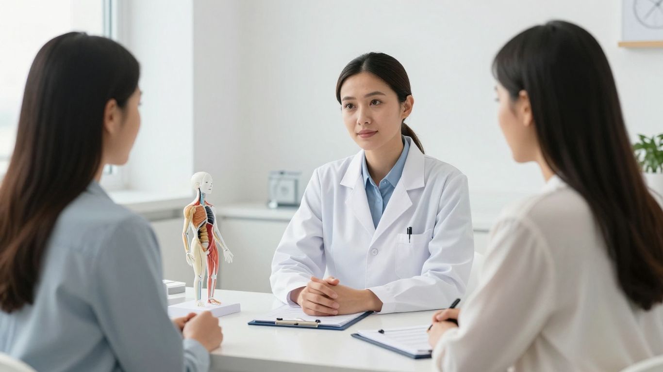 Female doctor consulting with patient