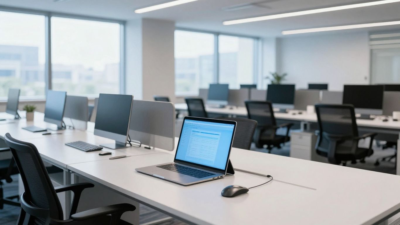 A modern contact center with digital interfaces