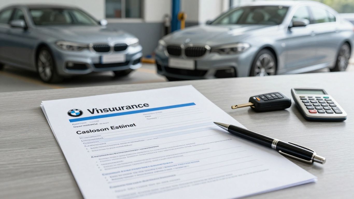 BMW insurance policy and repair estimate documents