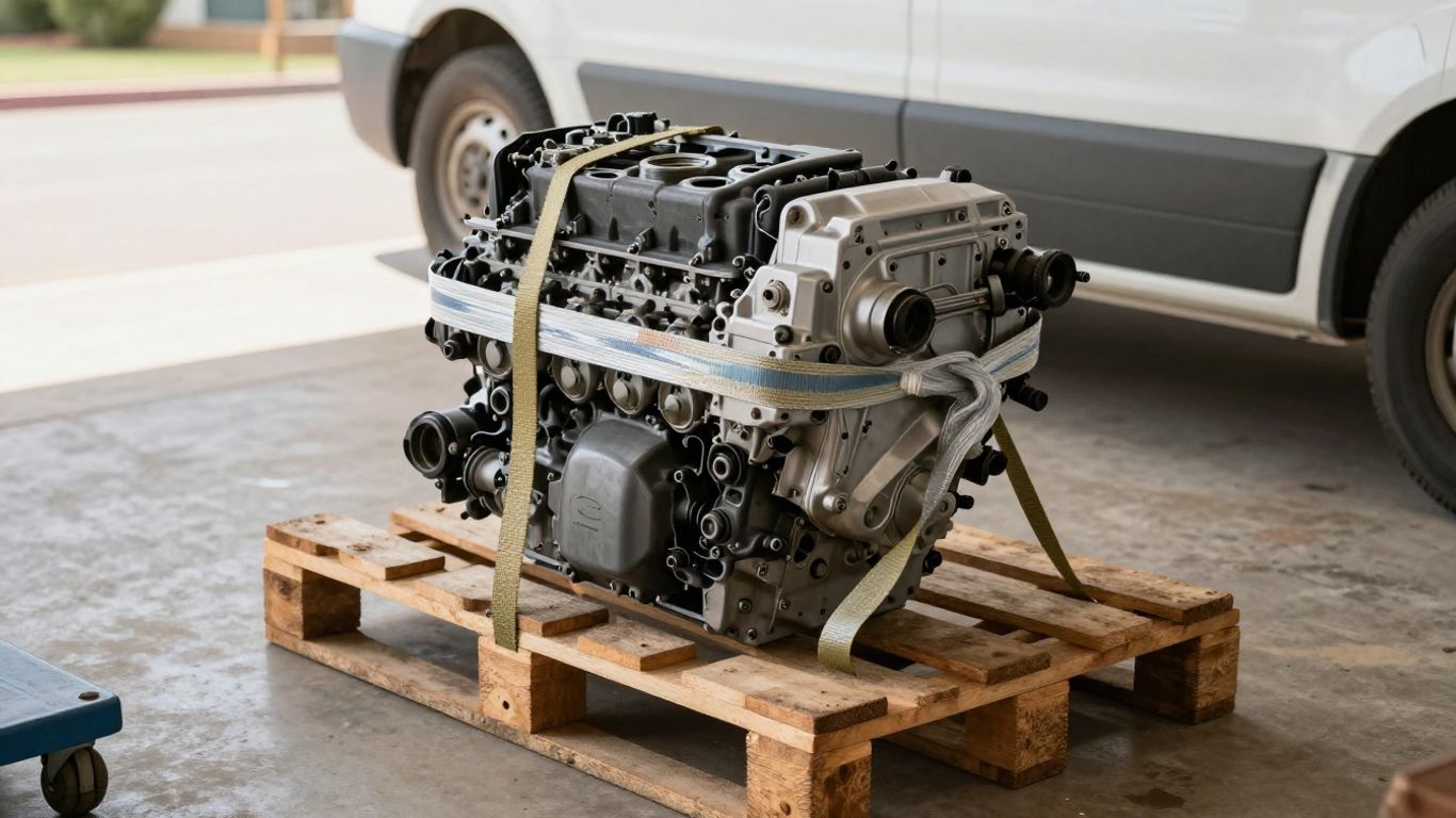 Used engine prepared for local transport