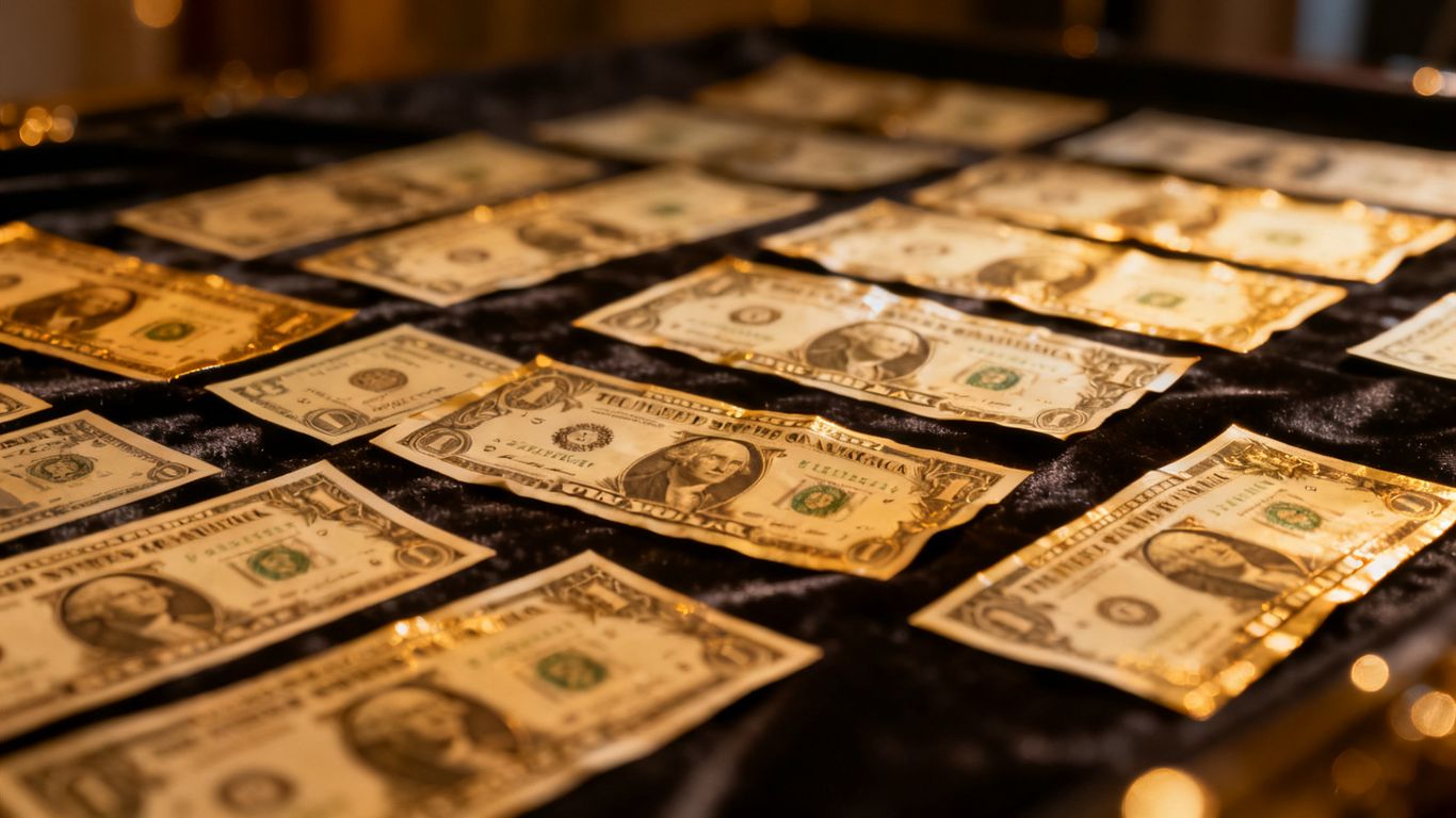 A collection of realistic prop money