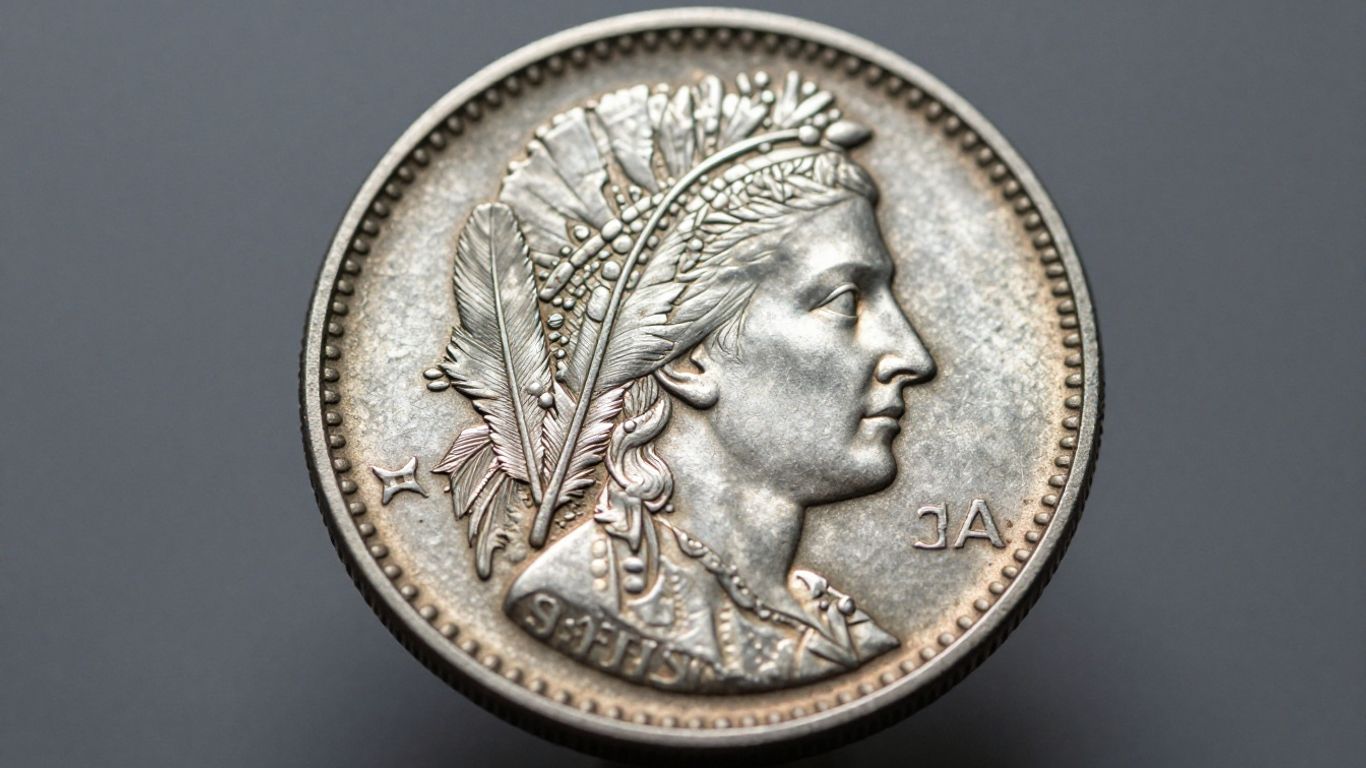 Close-up of an Indian Head penny coin.