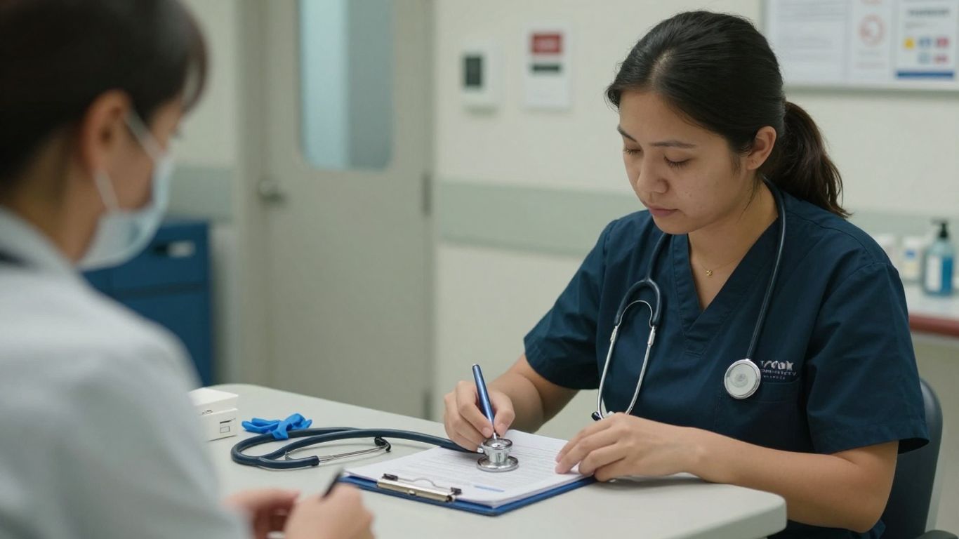 CNA trainee preparing supplies for supervised clinical practice