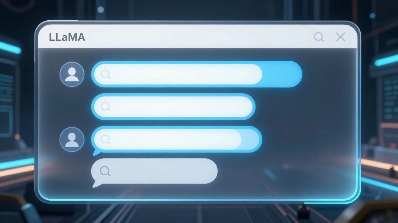 LLaMA AI chatbot interface with futuristic design