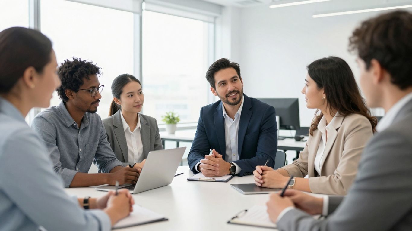 Professionals performing a collaborative mentorship