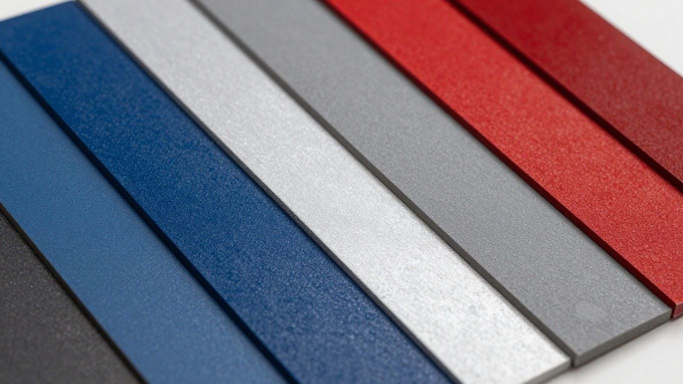 Aluminium powder coat colour samples for shopfronts.