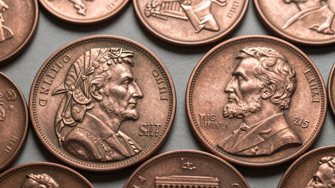 Collection of vintage Indian Head pennies.